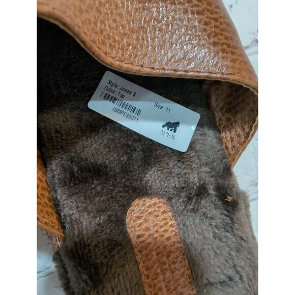 Beckett Simonon Mens Jones Slippers Size 11 Tan Pebbled Leather New Without Tags - Picture 3 of 12